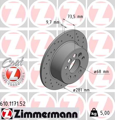 Zimmermann 610.1171.52 - Bremžu diski adetalas.lv