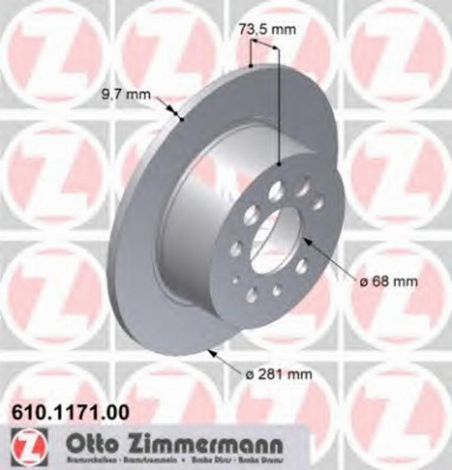 Zimmermann 610 1171 00 - Bremžu diski adetalas.lv