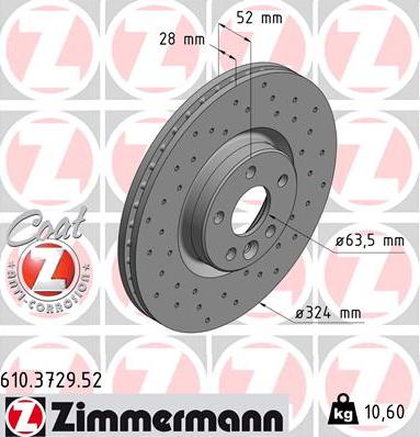 Zimmermann 610.3729.52 - Bremžu diski adetalas.lv