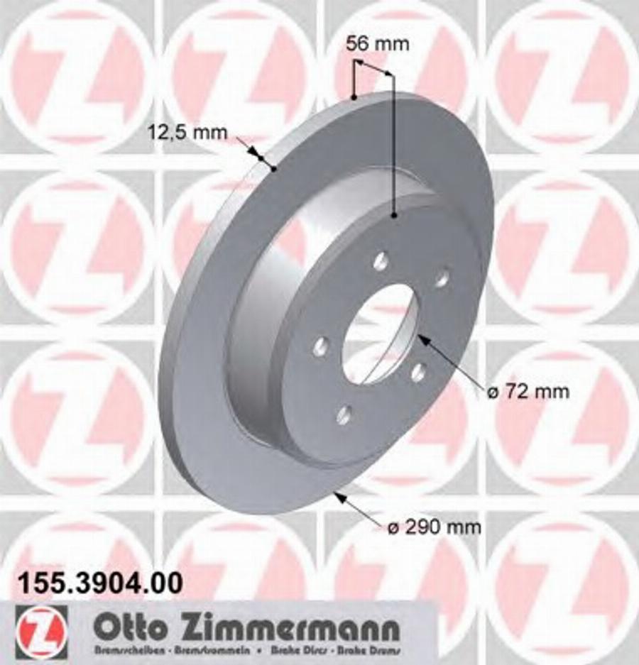 Zimmermann 155.3904.00 - Bremžu diski adetalas.lv