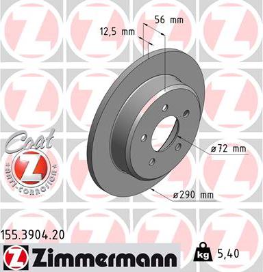 Zimmermann 155.3904.20 - Bremžu diski adetalas.lv