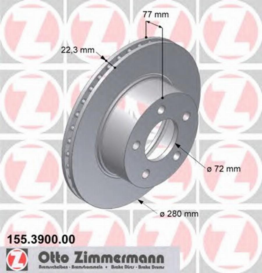 Zimmermann 155.3900.00 - Bremžu diski adetalas.lv