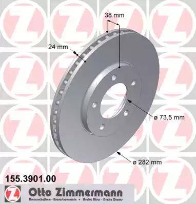 Zimmermann 155.3901.00 - Bremžu diski adetalas.lv