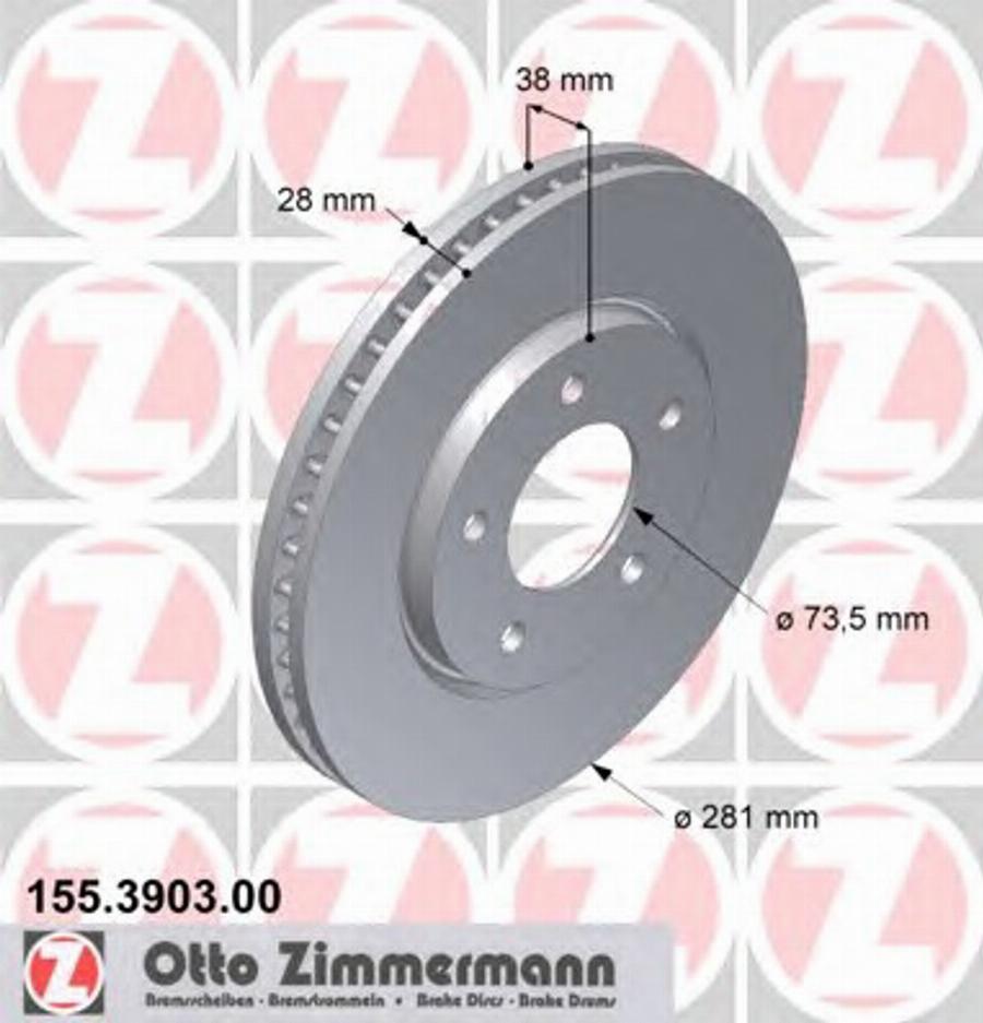 Zimmermann 155.3903.00 - Bremžu diski adetalas.lv