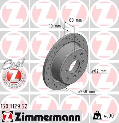 Zimmermann 150.1129.52 - Bremžu diski adetalas.lv