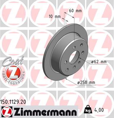 Zimmermann 150.1129.20 - Bremžu diski adetalas.lv