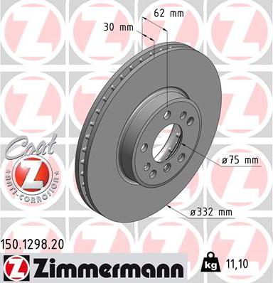 Zimmermann 150.1298.20 - Bremžu diski adetalas.lv