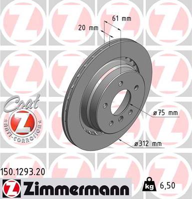 Zimmermann 150.1293.20 - Bremžu diski adetalas.lv