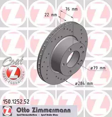 Zimmermann 150.1252.52 - Bremžu diski adetalas.lv