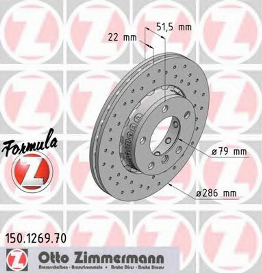 Zimmermann 150.1269.70 - Bremžu diski adetalas.lv