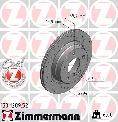 Zimmermann 150.1289.52 - Bremžu diski adetalas.lv