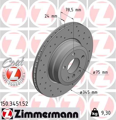 Zimmermann 150.3451.52 - Bremžu diski adetalas.lv