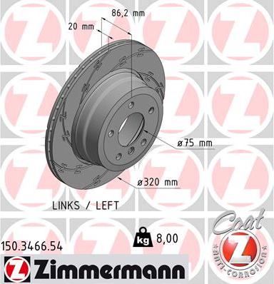 Zimmermann 150.3466.54 - Bremžu diski adetalas.lv