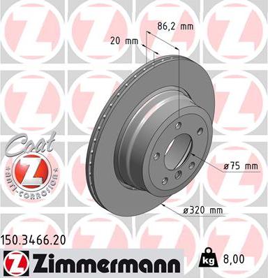 Zimmermann 150.3466.20 - Bremžu diski adetalas.lv