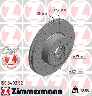 Zimmermann 150.3403.52 - Bremžu diski adetalas.lv