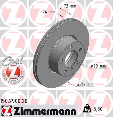 Zimmermann 150.2900.20 - Bremžu diski adetalas.lv