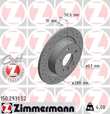 Zimmermann 150.2931.52 - Bremžu diski adetalas.lv