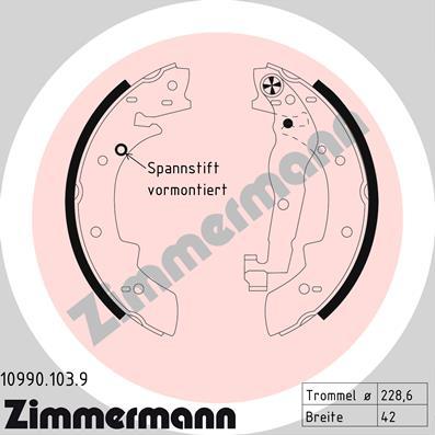 Zimmermann 10990.103.9 - Bremžu loku komplekts adetalas.lv