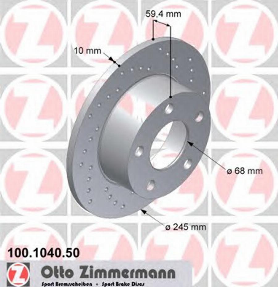 Zimmermann 100104050 - Bremžu diski adetalas.lv