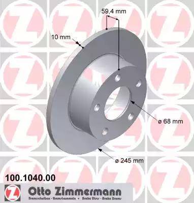 Zimmermann 100.1040.00 - Bremžu diski adetalas.lv