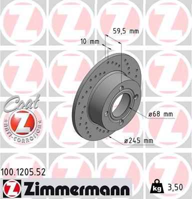 Zimmermann 100.1205.52 - Bremžu diski adetalas.lv