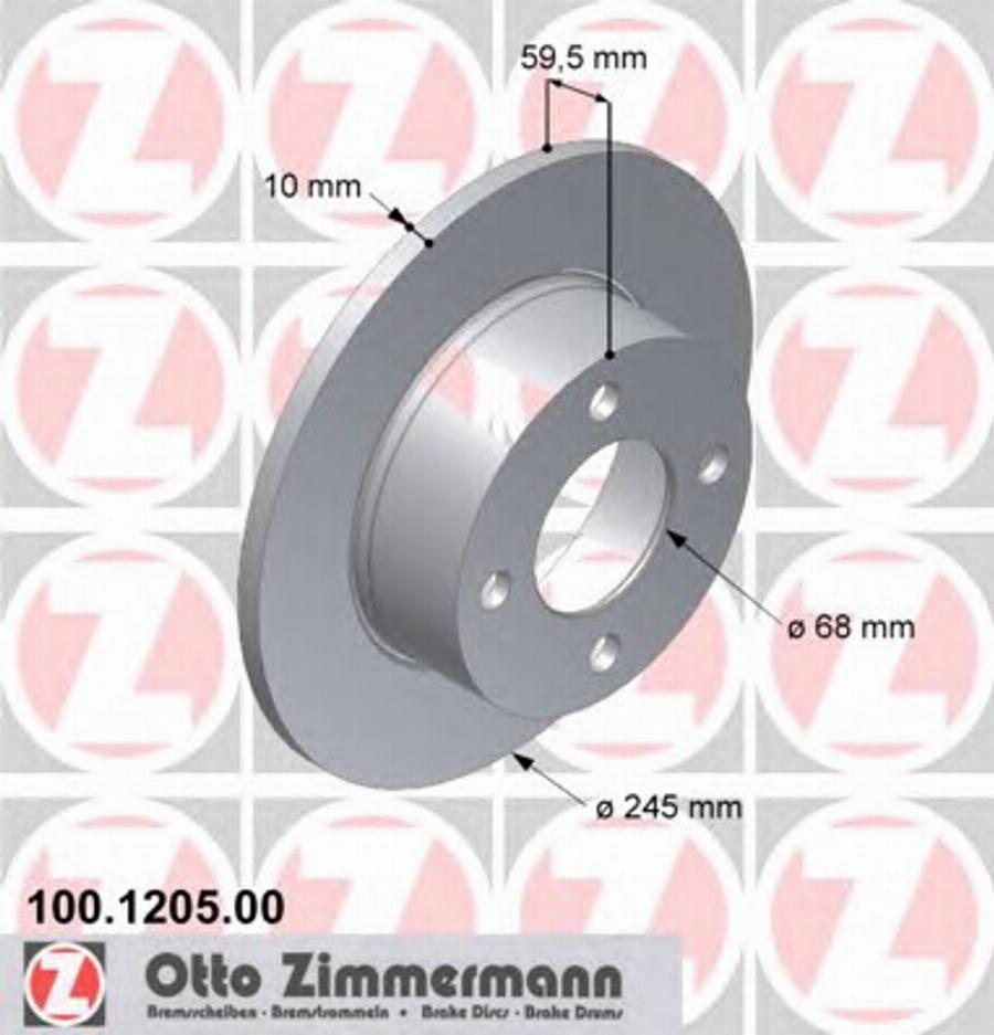 Zimmermann 100 1205 00 - Bremžu diski adetalas.lv