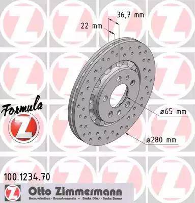 Zimmermann 100.1234.70 - Bremžu diski adetalas.lv