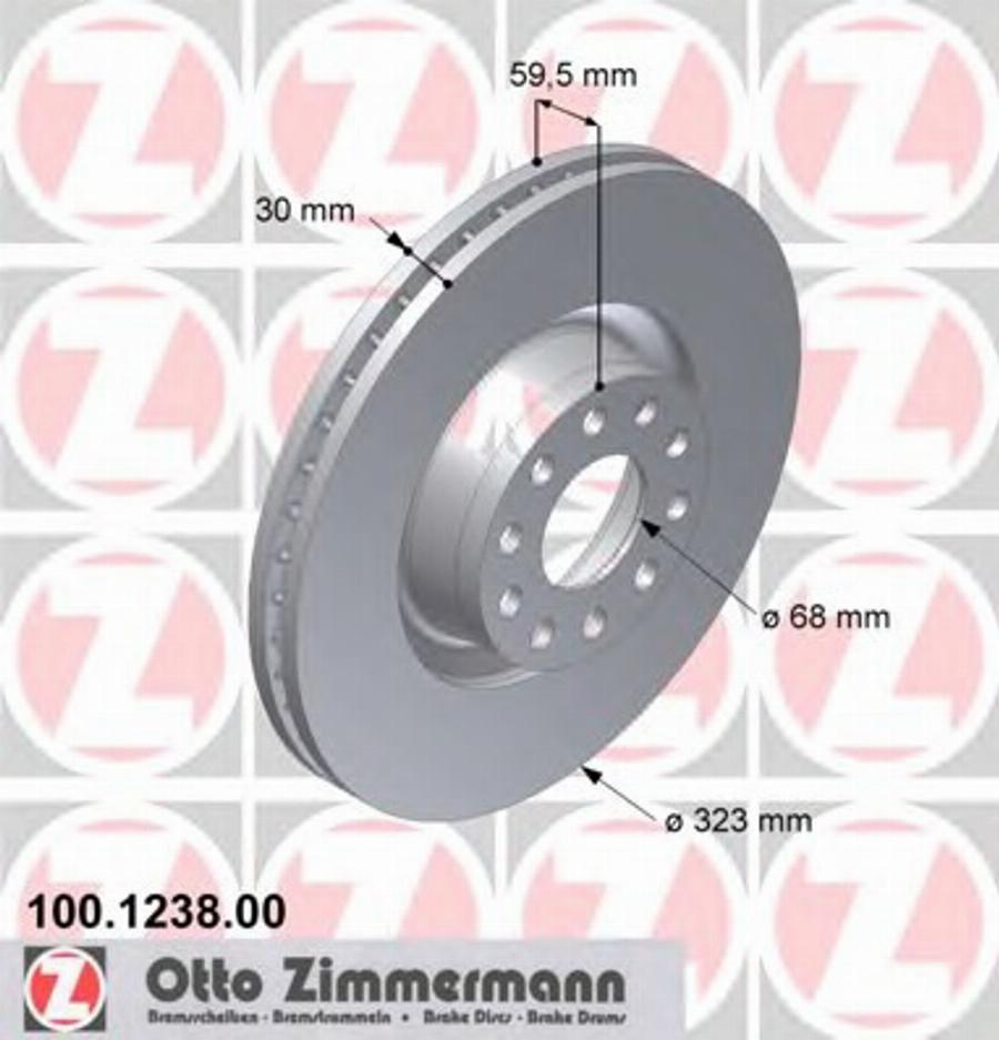 Zimmermann 100123800 - Bremžu diski adetalas.lv