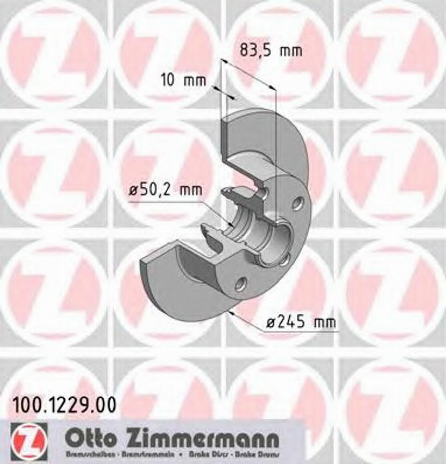 Zimmermann 100.1229.00 - Bremžu diski adetalas.lv