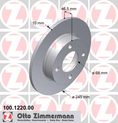 Zimmermann 100.1220.00 - Bremžu diski adetalas.lv