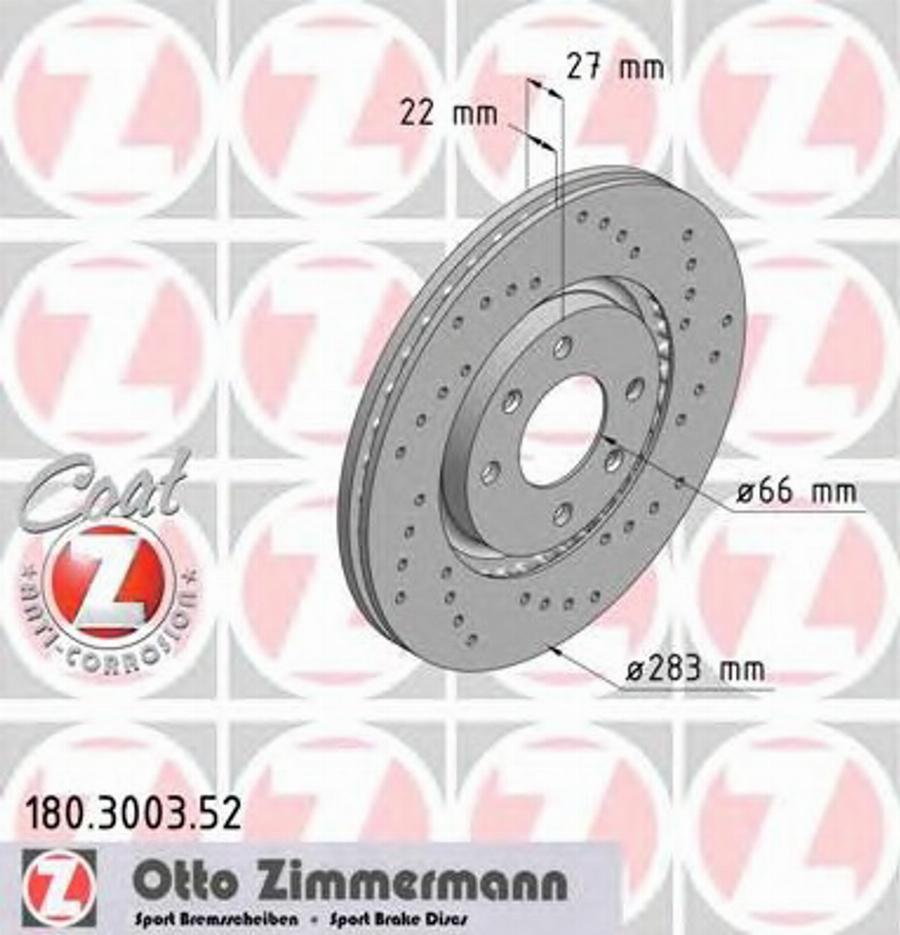 Zimmermann 180.3003.52 - Bremžu diski adetalas.lv