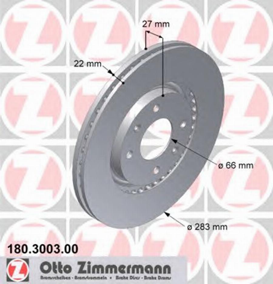 Zimmermann 180 3003 00 - Bremžu diski adetalas.lv