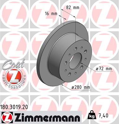 Zimmermann 180.3019.20 - Bremžu diski adetalas.lv