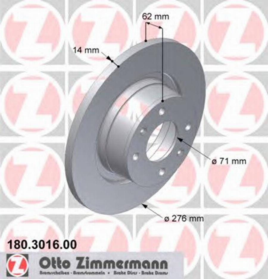 Zimmermann 180 3016 00 - Bremžu diski adetalas.lv