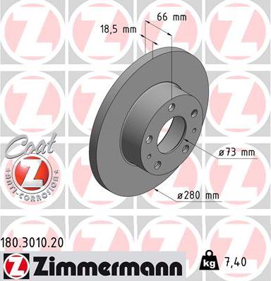 Zimmermann 180.3010.20 - Bremžu diski adetalas.lv