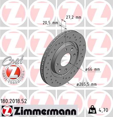 Zimmermann 180.2018.52 - Bremžu diski adetalas.lv