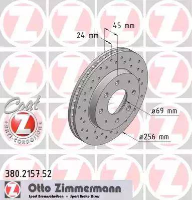 Zimmermann 380.2157.52 - Bremžu diski adetalas.lv