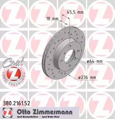 Zimmermann 380.2161.52 - Bremžu diski adetalas.lv