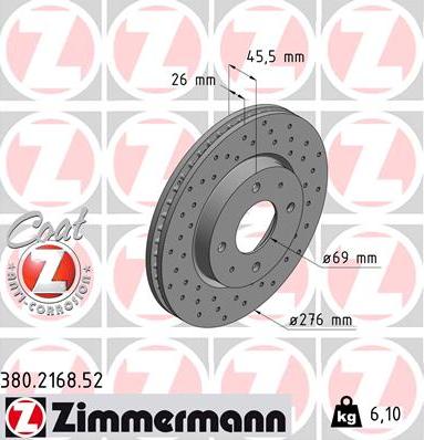 Zimmermann 380.2168.52 - Bremžu diski adetalas.lv