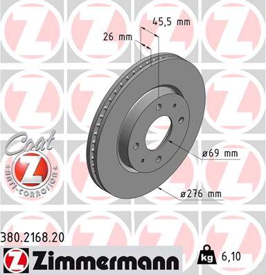 Zimmermann 380.2168.20 - Bremžu diski adetalas.lv