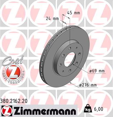 Zimmermann 380.2162.20 - Bremžu diski adetalas.lv