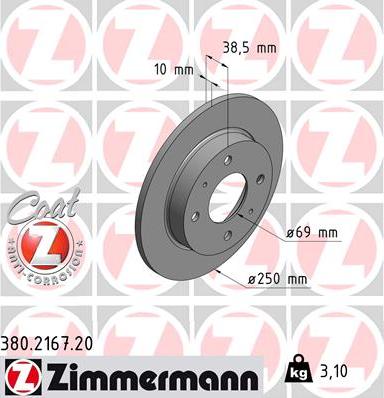 Zimmermann 380.2167.20 - Bremžu diski adetalas.lv