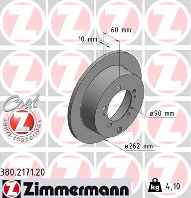 Zimmermann 380.2171.20 - Bremžu diski adetalas.lv