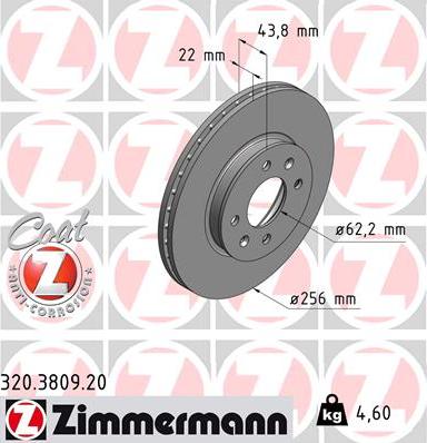 Zimmermann 320.3809.20 - Bremžu diski adetalas.lv