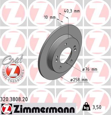 Zimmermann 320.3808.20 - Bremžu diski adetalas.lv