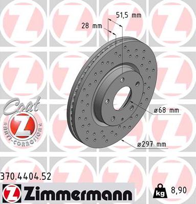 Zimmermann 370.4404.52 - Bremžu diski adetalas.lv