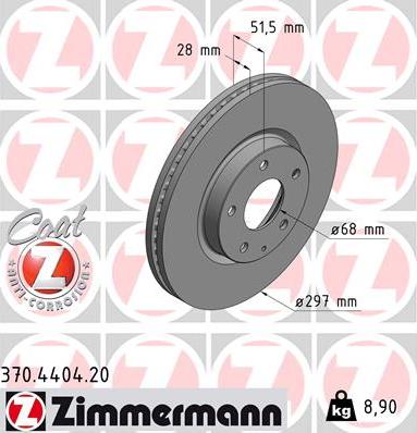 Zimmermann 370.4404.20 - Bremžu diski adetalas.lv