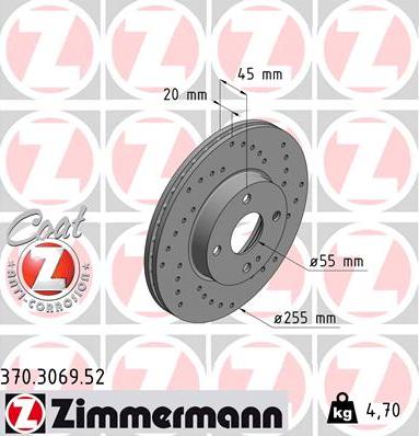 Zimmermann 370.3069.52 - Bremžu diski adetalas.lv