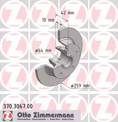 Zimmermann 370.3067.00 - Bremžu diski adetalas.lv