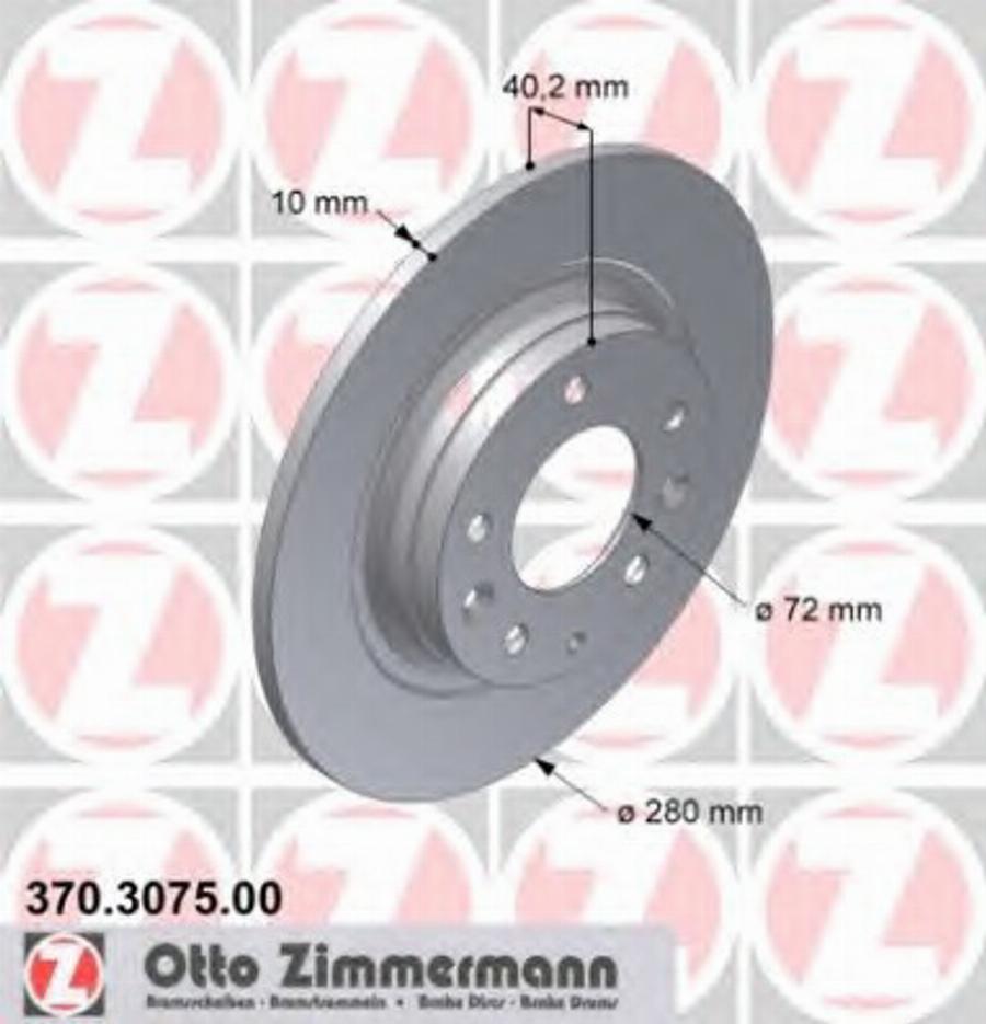 Zimmermann 370.3075.00 - Bremžu diski adetalas.lv